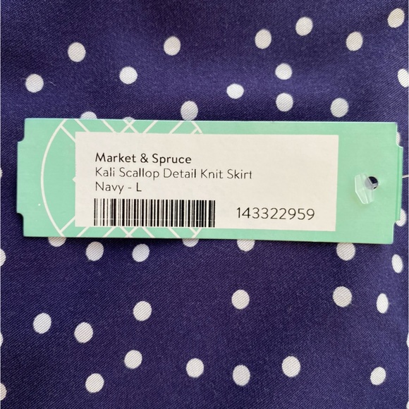 Market & Spruce • NWT Kali Scalloped Knit Polka Dot Mini Skirt Size Large - Picture 7 of 15